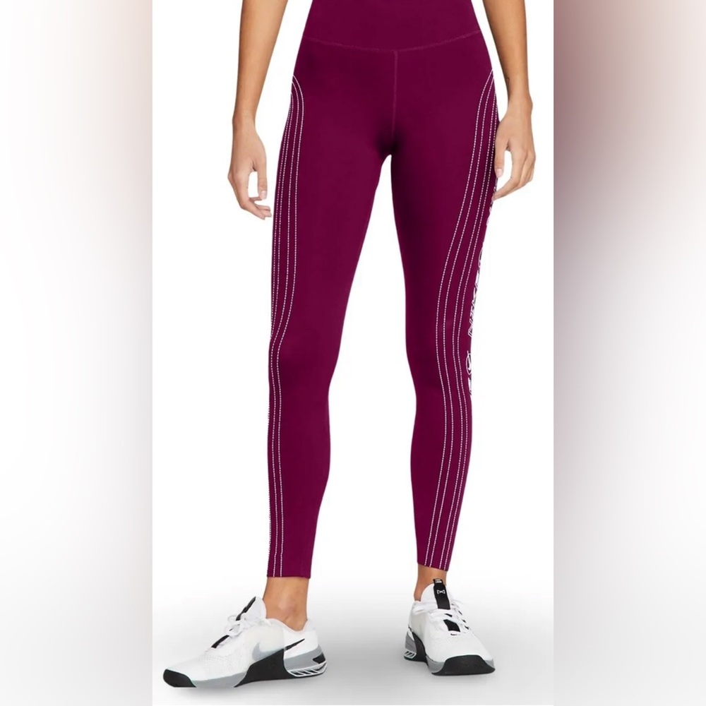 Nike One Luxe Training Leggings Women’s Size XS DM7437-610 * Sangria